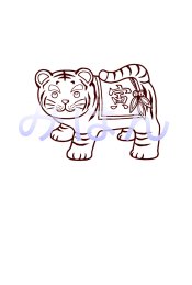 12(置物)/とら(寅年)干支ぬりえ年賀状/2010年【ぬりえプリント】